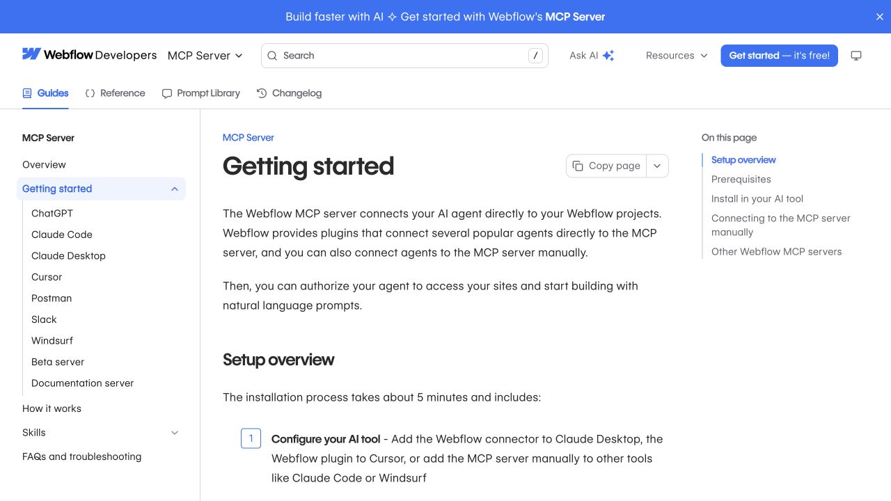 Webflow MCP official brand preview